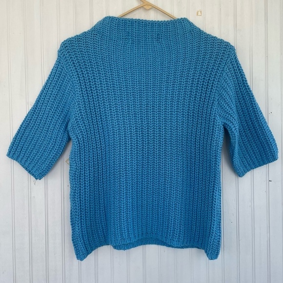 525 Women's Light Blue Mockneck 3/4 Sleeves Sweater Size Medium - Picture 2 of 7
